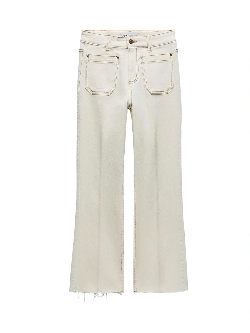 ZARA HIGH-WAISTED MINI FLARE JEANS size 4
